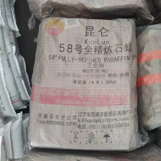 Kunlun Brand 56 58 Fully Refined Paraffin Wax/Semi Refined Paraffin Wax 56